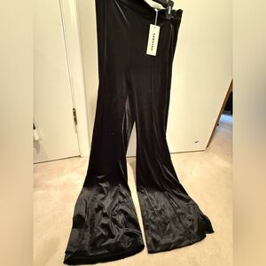 Black Flared Velvet Pants